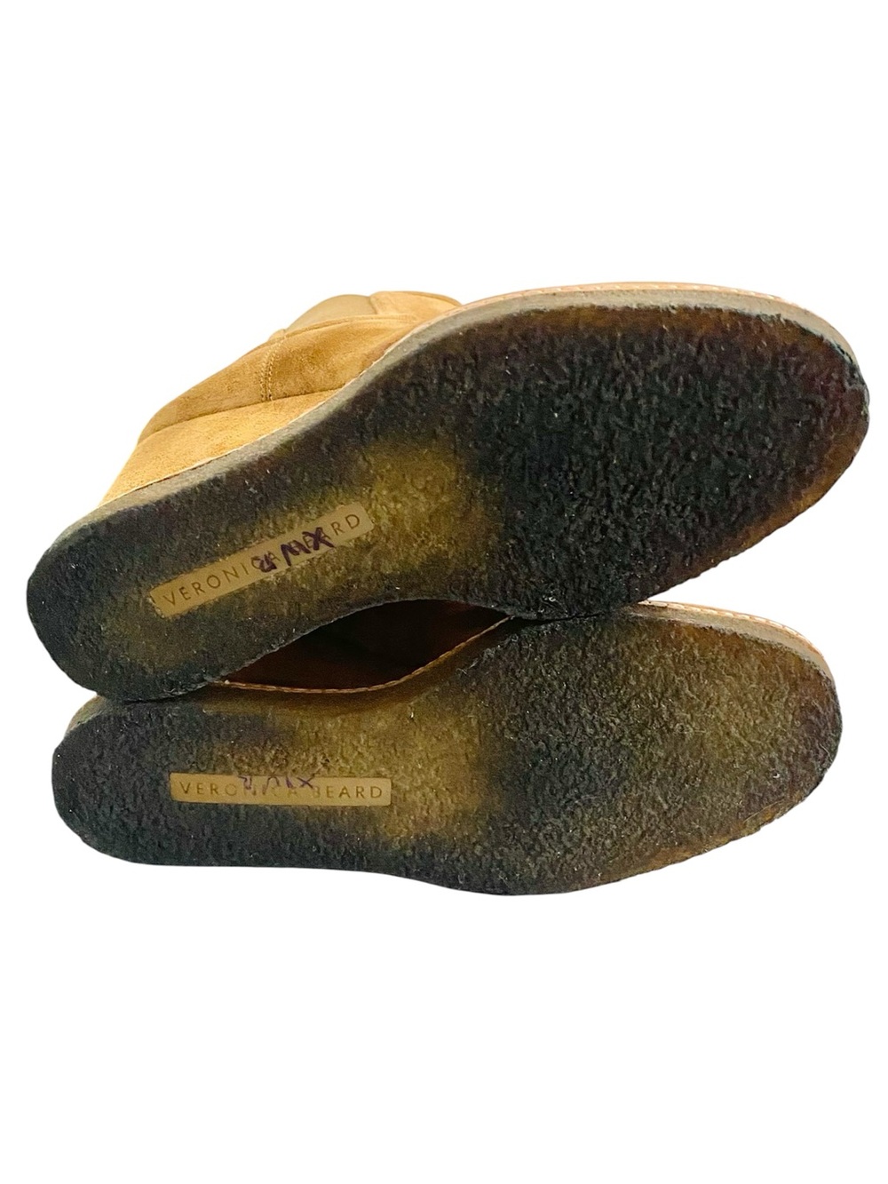 Veronica Beard Aari Wedge Heel Chelsea Boots Size 8 Brown Leather Suede - Picture 10 of 13